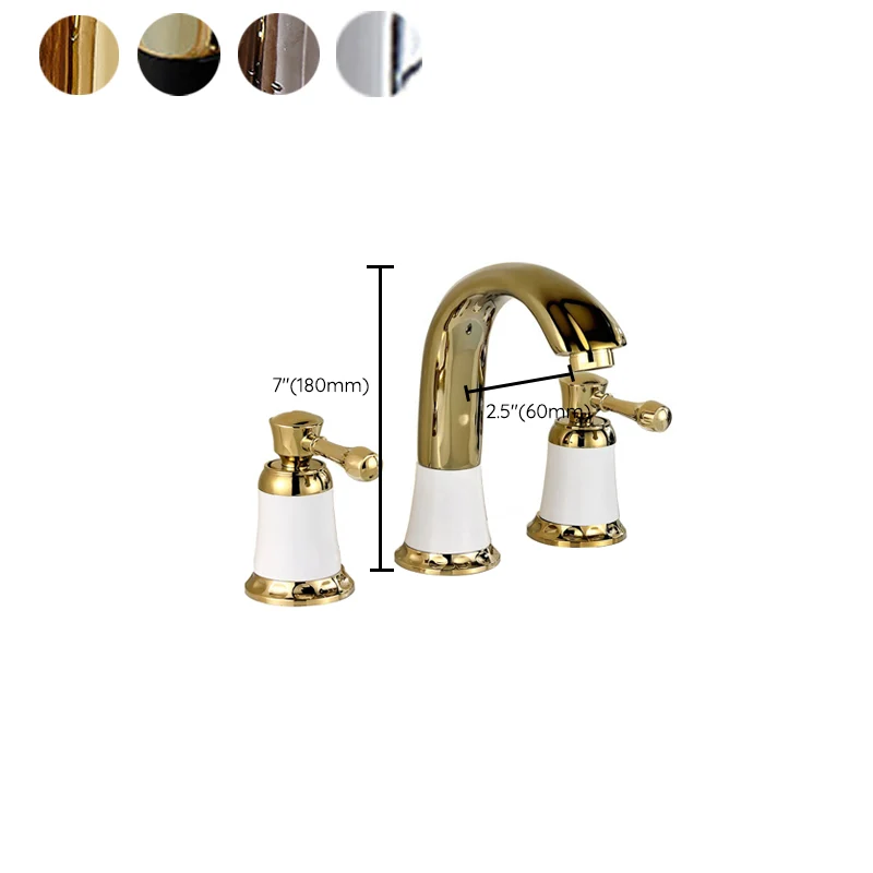 Glam Style Faucet Widespread Sink Faucet 2 Lever Handles Black