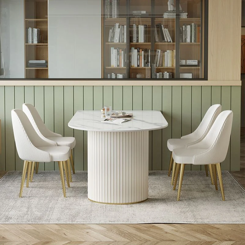 Glam Tweeling Pedestal Dining Table Stone Table Dining Room 47