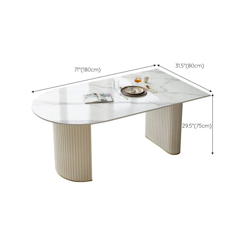 Glam Tweeling Pedestal Dining Table Stone Table Dining Room 47