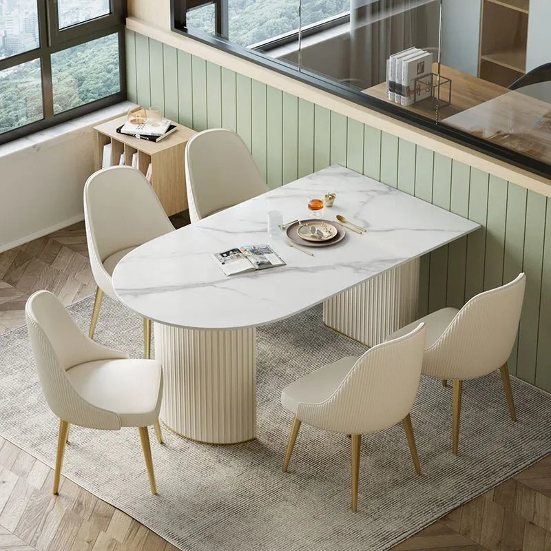 Glam Tweeling Pedestal Dining Table Stone Table Dining Room 47
