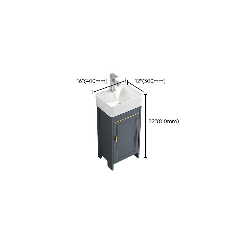 Glam Van metaal Sink Vanity Freestanding Single-Sink Bathroom Sink Vanity 16l