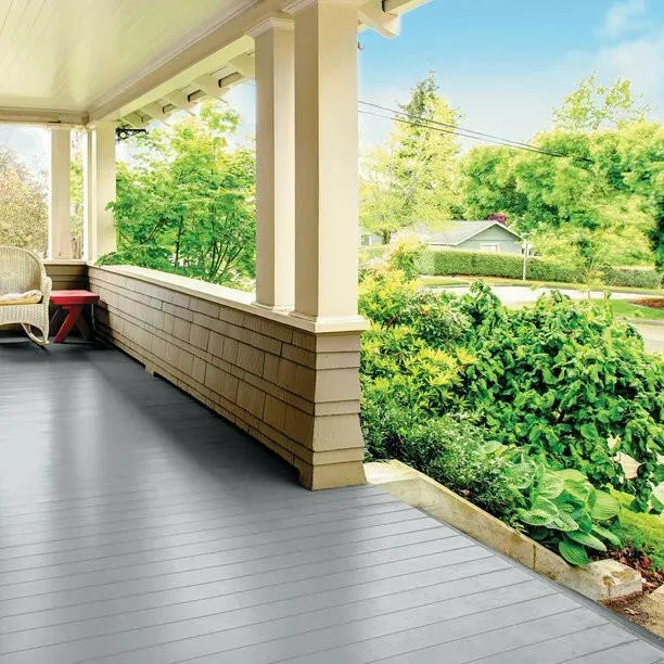 Glidden 3034F Porch & Floor Interior/Exterior Satin Paint (Light Asgrijs, 1-Gallon)