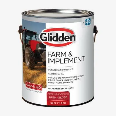 Glidden® Farm & Implement Interior/Exterior Grab-N-Go® Alkyd Enamel (Safety Rood, 1-Gallon)