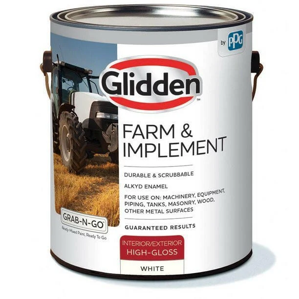 Glidden® Farm & Implement Interior/Exterior Grab-N-Go® Alkyd Enamel wit, 1-Quart)