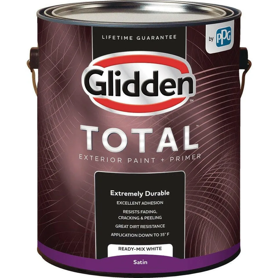 Glidden Total Exterior Paint + Primer Satin Ready Mix Parelmoer 1 Gallon