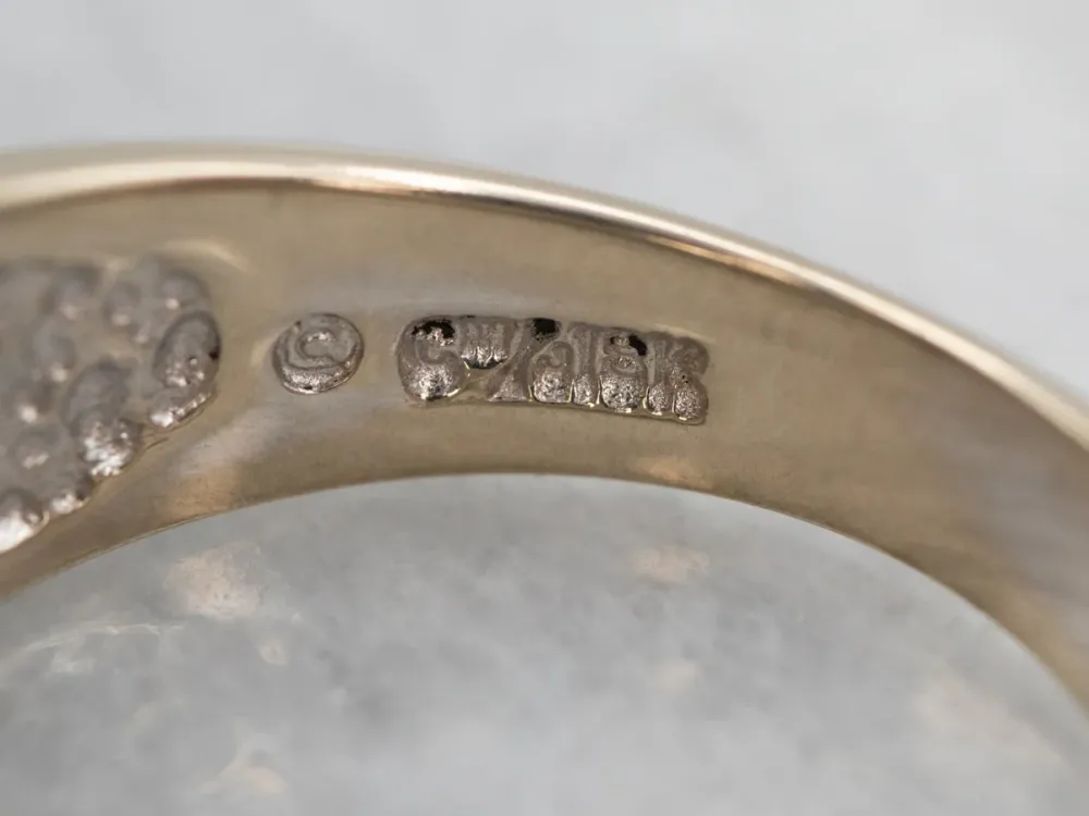 Glittering Two Tone Tweevoudig Row Diamond Wedding Band