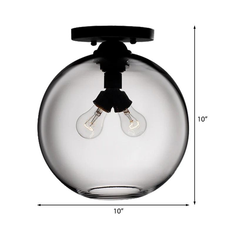 Global plafondlamp met rood/hemelsblauw/amber/donkere rook/koffie glazen kap moderne 2-koppige inbouw plafondlamp