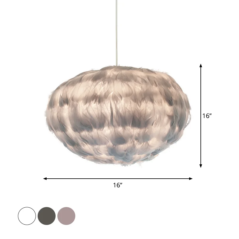 Globe Eetkamer Hanglamp Veer 1 Lamp Eenvoudige Stijl Hangende Hanglamp Grijs/Wit/Roze