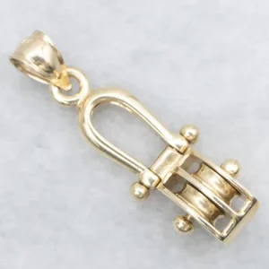 Gold Double Pulley System Pendant