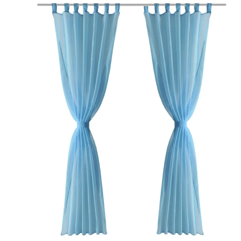 Gordijn Turquoise 140x175 cm (2 stuks)