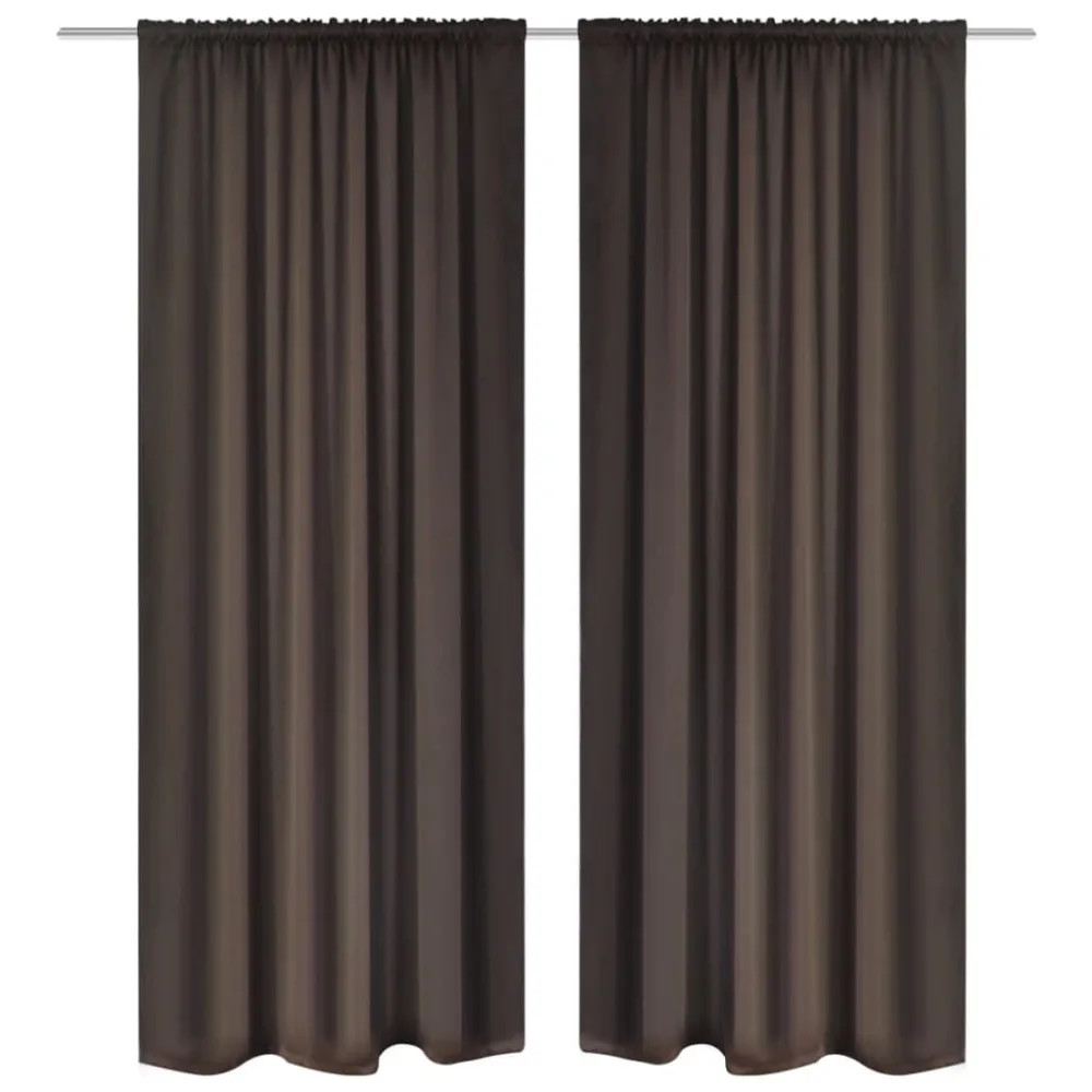 Gordijnen met gleuven 135 x 245 cm bruin 2 st