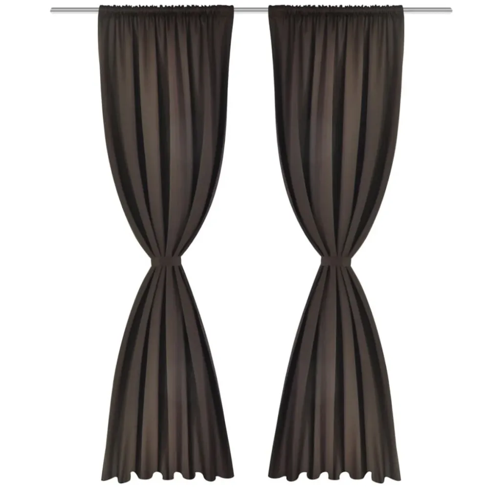 Gordijnen met gleuven 135 x 245 cm bruin 2 st