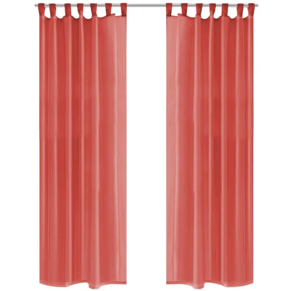 Gordijnen voile 140x225 cm rood 2 st