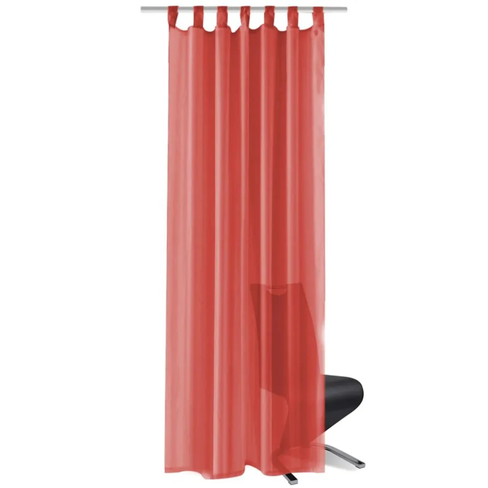 Gordijnen voile 140x225 cm rood 2 st