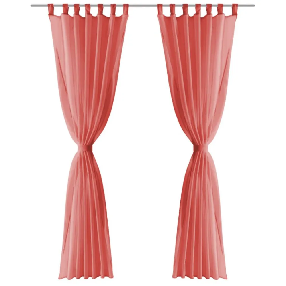 Gordijnen voile 140x225 cm rood 2 st