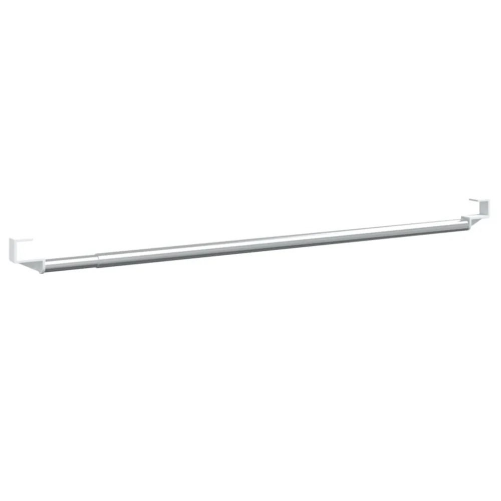 Gordijnrails 2 st 40-60 cm aluminium wit en zilverkleurig