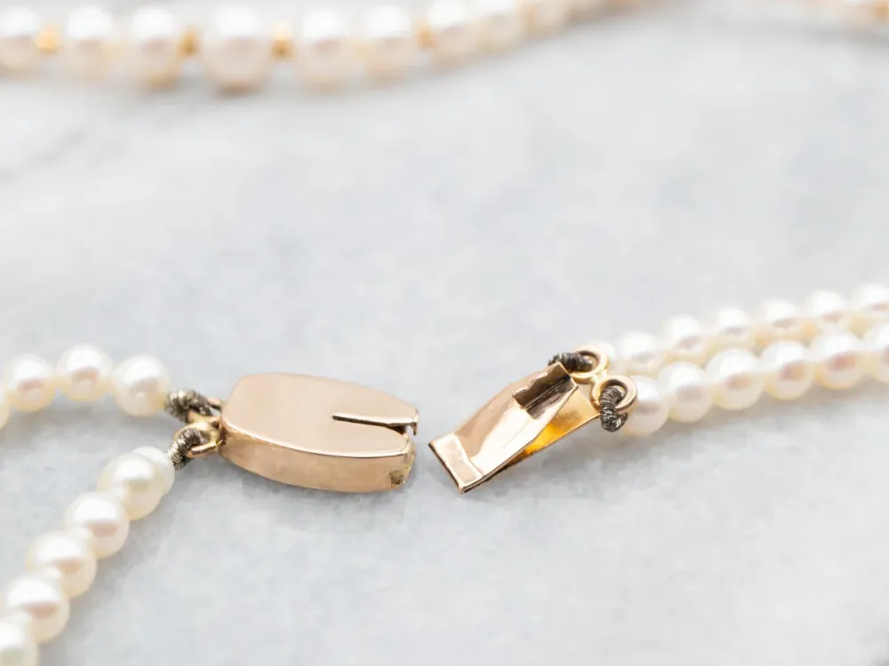 Graduated Saltwater Pearl Duo Strand Necklace