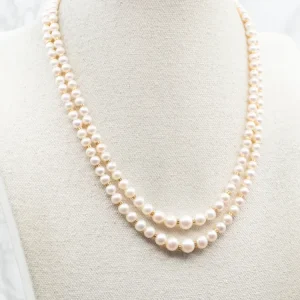 Graduated Saltwater Pearl Duo Strand Necklace