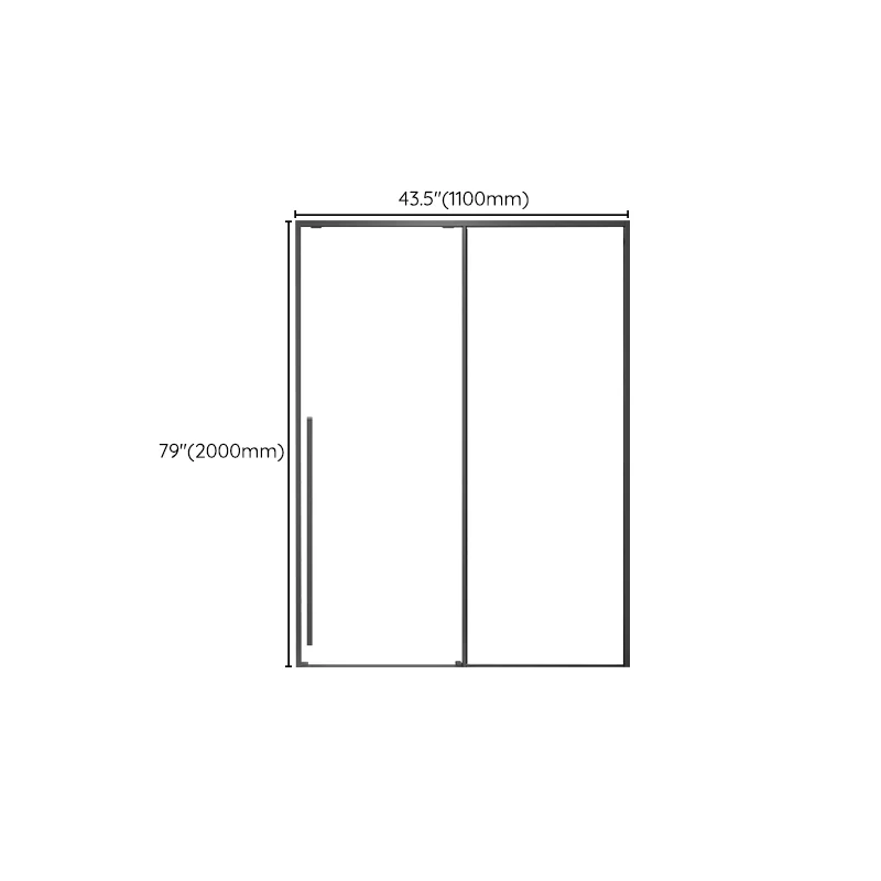 Gray Narrow Side Shower Door Individueel Sliding Door Tempered Glass Shower Door 43l