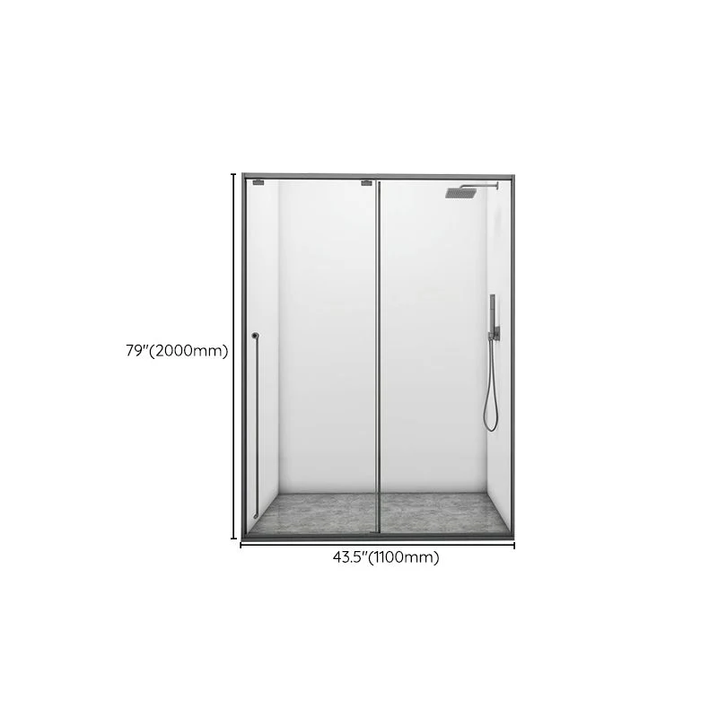 Gray Één Sliding Door Shower Door Tempered Glass Shower Door 43l