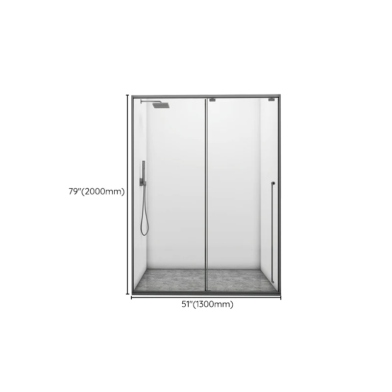Gray Één Sliding Door Shower Door Tempered Glass Shower Door 43l
