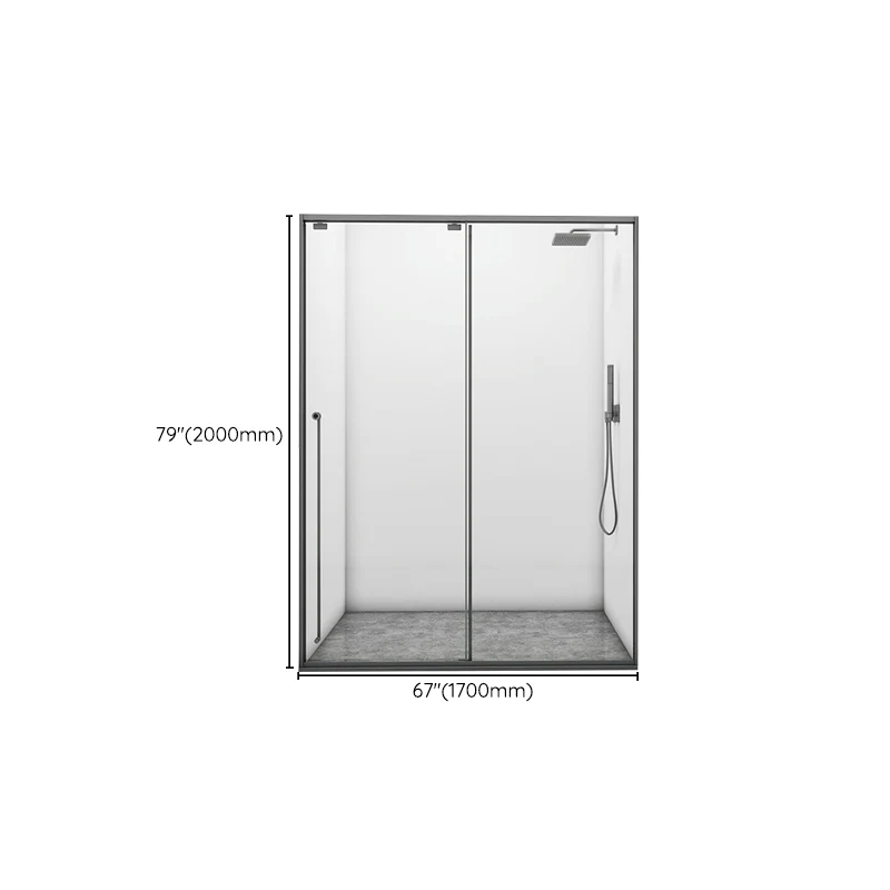 Gray Één Sliding Door Shower Door Tempered Glass Shower Door 43l