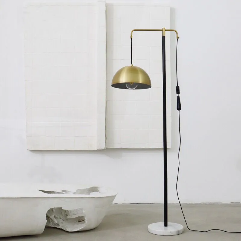 Groen/messing koepellamp Eenvoud 1 lamp metalen vloerleeslamp voor studeerkamer