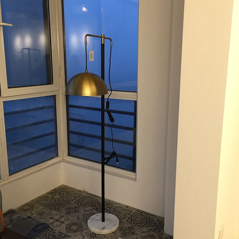 Groen/messing koepellamp Eenvoud 1 lamp metalen vloerleeslamp voor studeerkamer