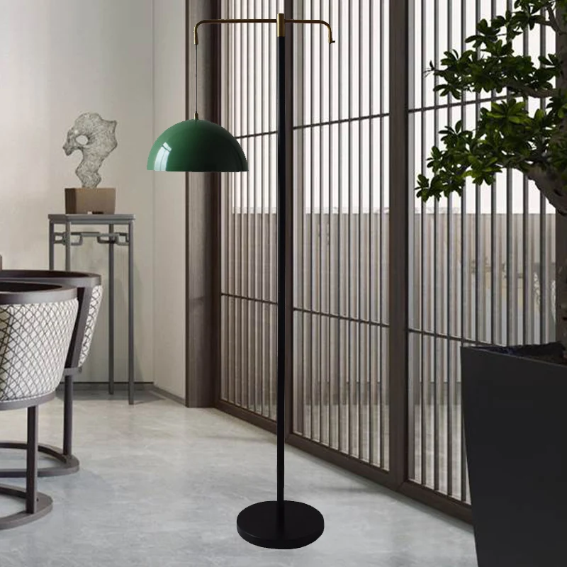 Groen/messing koepellamp Eenvoud 1 lamp metalen vloerleeslamp voor studeerkamer