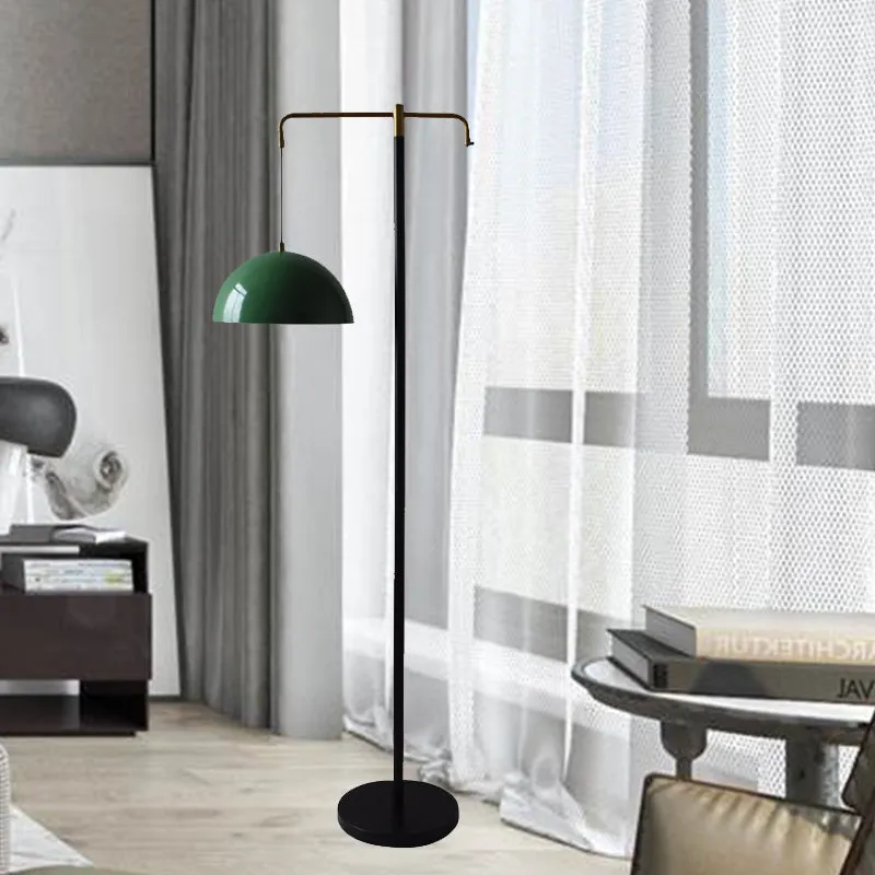 Groen/messing koepellamp Eenvoud 1 lamp metalen vloerleeslamp voor studeerkamer