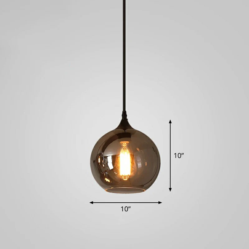 Hanglamp met 1 lamp, Simplicity Shaded Smoke Grey Glaswerk, hangende verlichtingsarmatuur