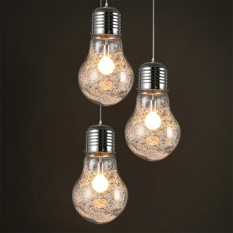 Helderglazen bolvormige hanglamp Basisch 1-lichts hanglamp zilver