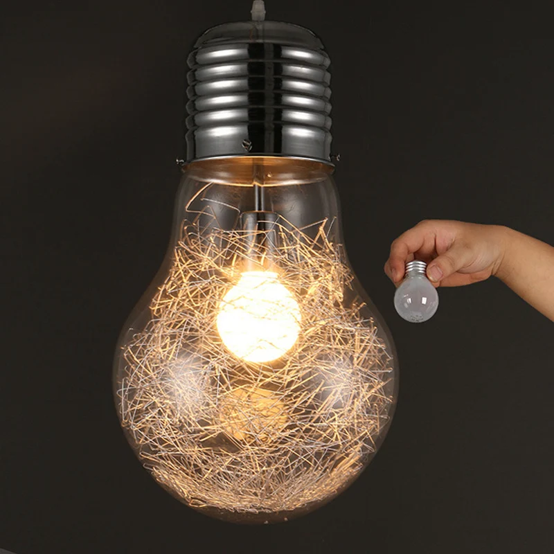 Helderglazen bolvormige hanglamp Basisch 1-lichts hanglamp zilver