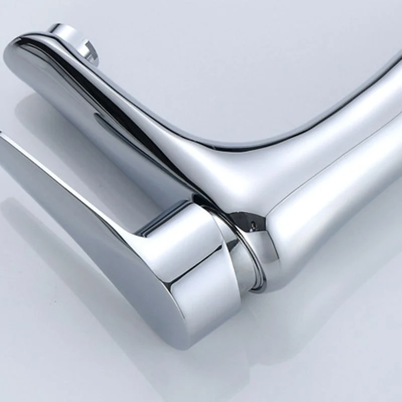 Één Hole Lavatory Faucet Lever Handle 1 Hole Faucet Bathroom Silvery