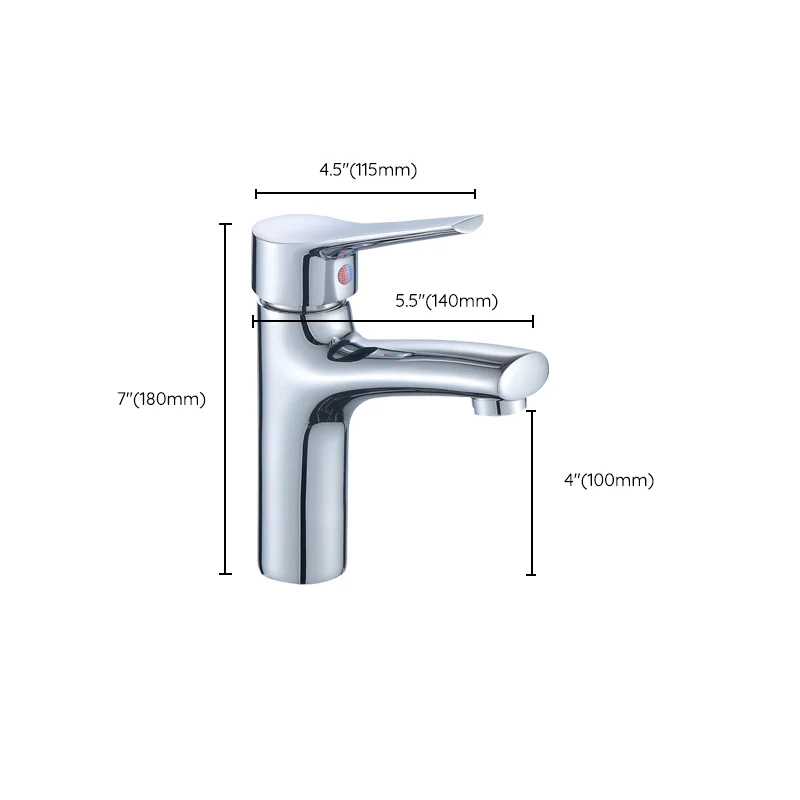 Één Hole Lavatory Faucet Lever Handle 1 Hole Faucet Bathroom Silvery