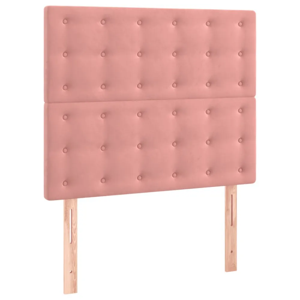 Hoofdborden 2 st 90x5x78/88 cm fluweel roze