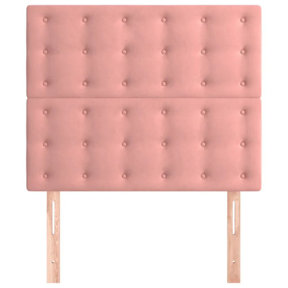 Hoofdborden 2 st 90x5x78/88 cm fluweel roze