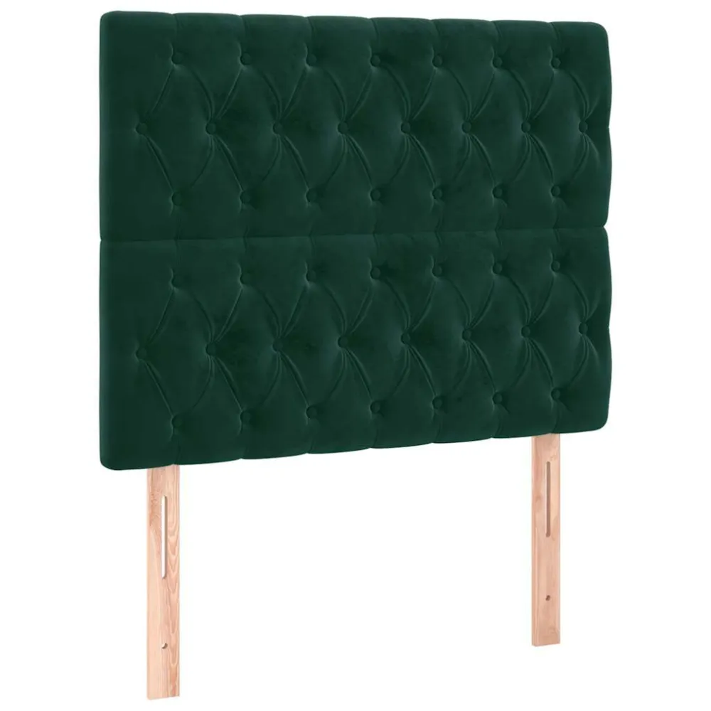 Hoofdborden 2 st 90x7x78/88 cm fluweel donkergroen