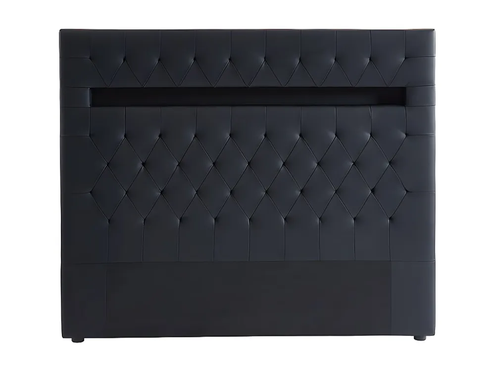 Hoofdeinde SUPERNOVA II - 160 cm - met LEDs - Zwart kunstleer - Koop nu basisch online