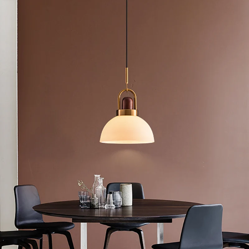 Hotelkeuken koepelvormige hanglamp matglas 1-lichts eenvoudige witte hanglamp