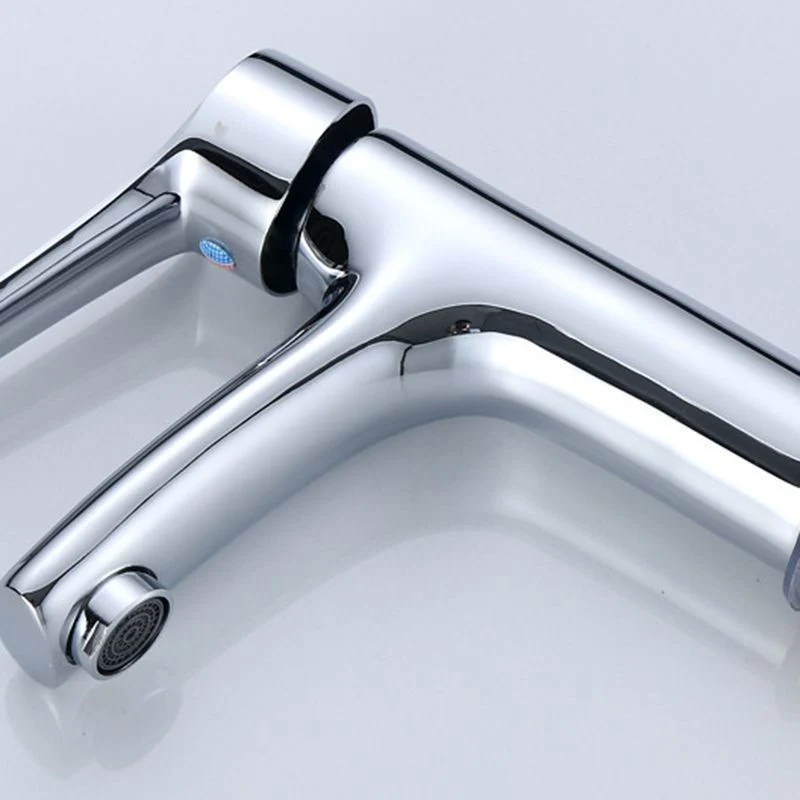 Individueel Hole Lavatory Faucet Lever Handle 1 Hole Faucet Bathroom Silvery