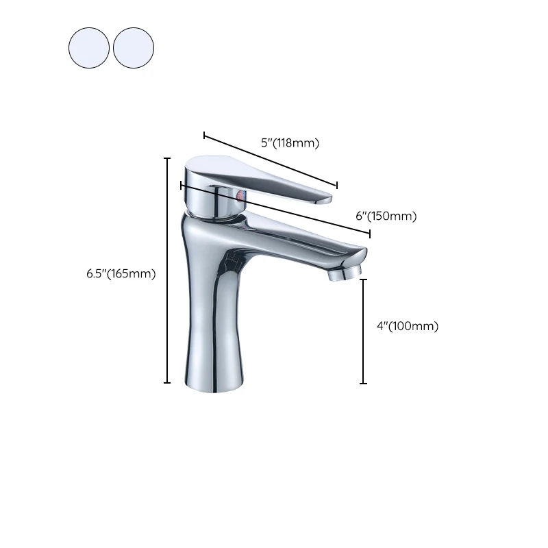 Individueel Hole Lavatory Faucet Lever Handle 1 Hole Faucet Bathroom Silvery
