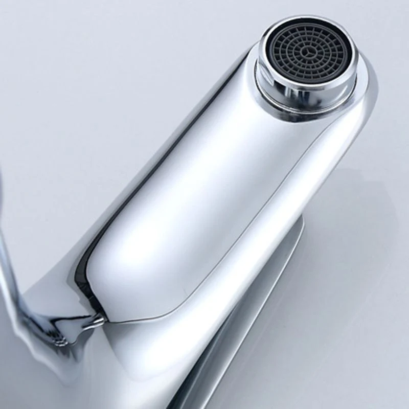Individueel Hole Lavatory Faucet Lever Handle 1 Hole Faucet Bathroom Silvery