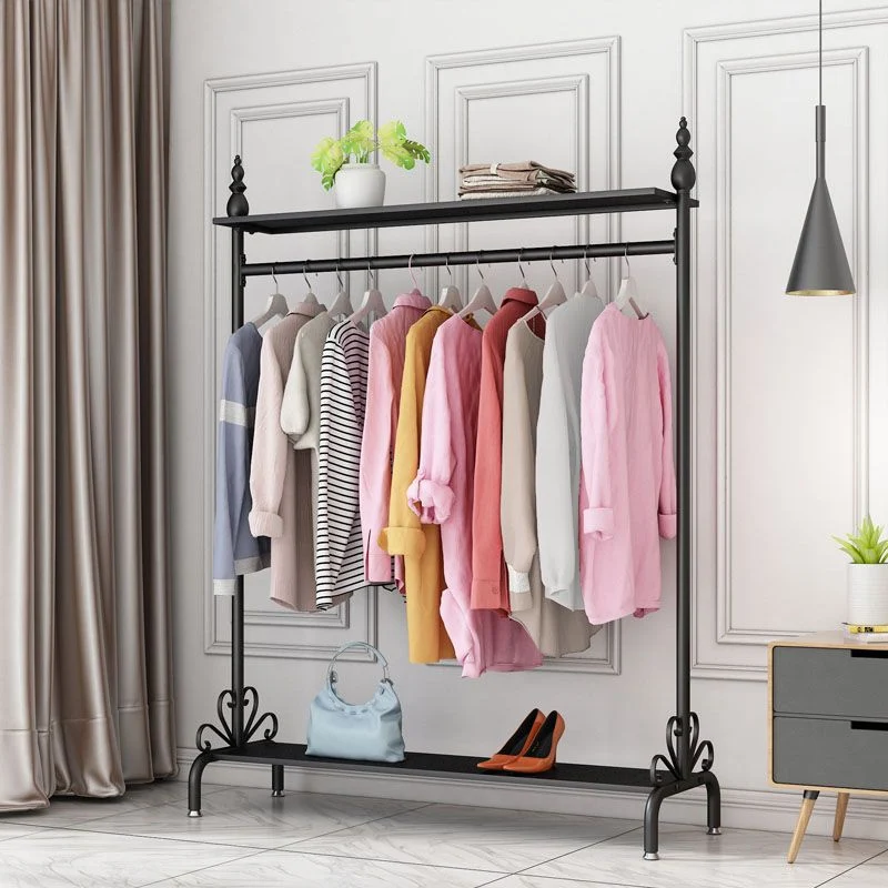 Industrial Metallic Coat Hanger Free Standing Tweeling Shelves Coat Rack Living Room 39l