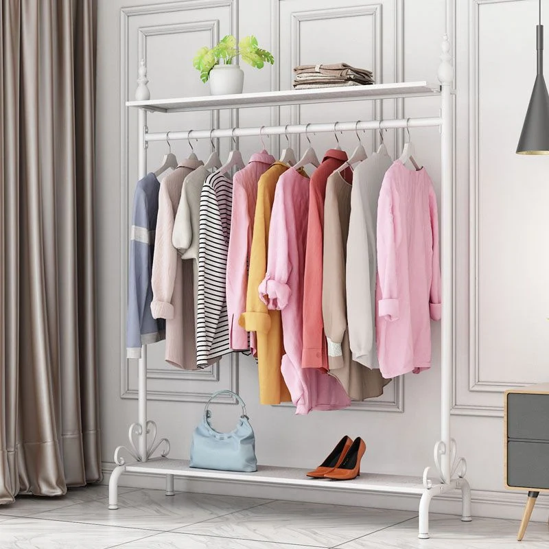 Industrial Metallic Coat Hanger Free Standing Tweeling Shelves Coat Rack Living Room 39l