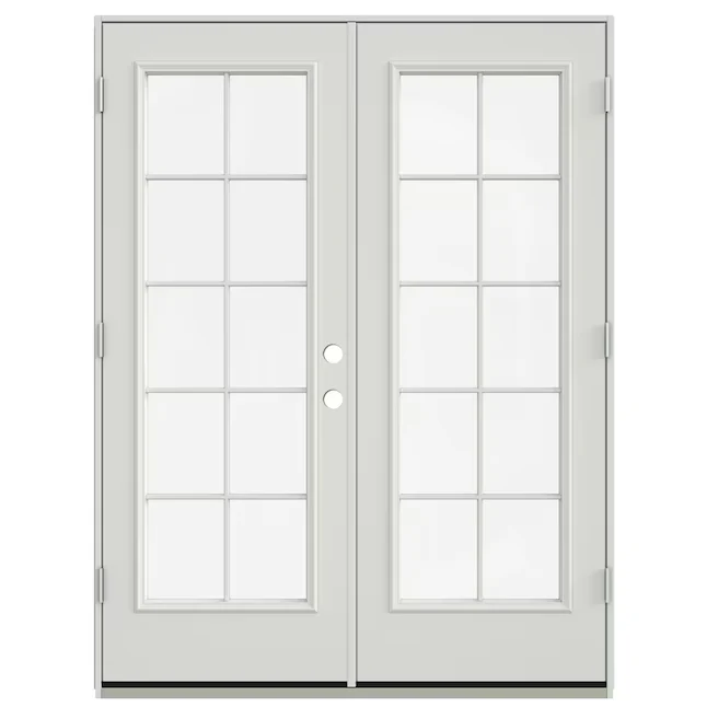 JELD-WEN 72- x 80- Low-e External Grilles Primed Staal French Right-Hand Inswing Double Patio Door
