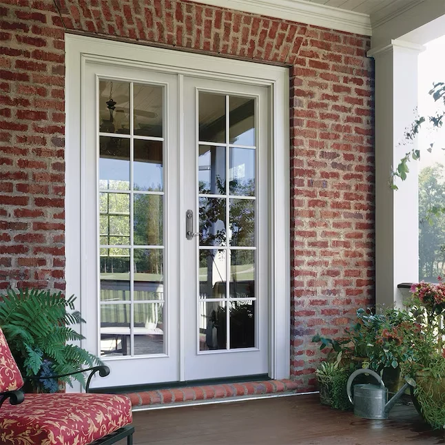 JELD-WEN 72- x 80- Low-e External Grilles Primed Staal French Right-Hand Inswing Double Patio Door
