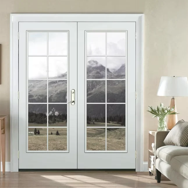 JELD-WEN 72- x 80- Low-e External Grilles Primed Staal French Right-Hand Inswing Double Patio Door