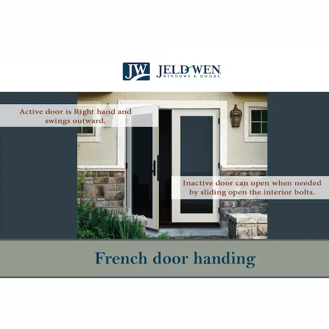 JELD-WEN 72- x 80- Low-e Primed Fiberglass French Right-Hand Inswing Dubbel Patio Door