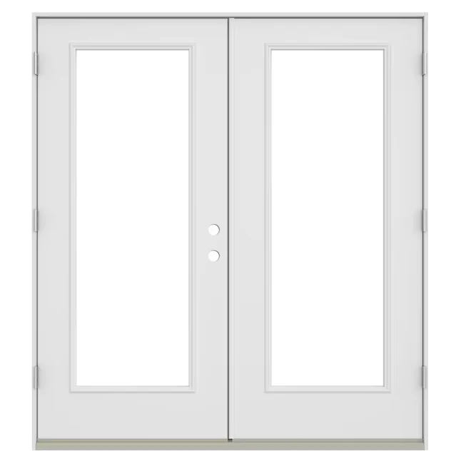 JELD-WEN 72- x 80- Low-e Primed Rvs French Right-Hand Inswing Double Patio Door